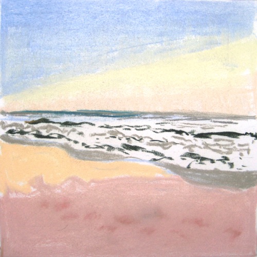 Pink Beach, Sept. 18;
Chalk Pastel, 1995;
10 x 10 in. Pink Beach, Sept. 18;
Chalk Pastel, 1995;
10 x 10 in.